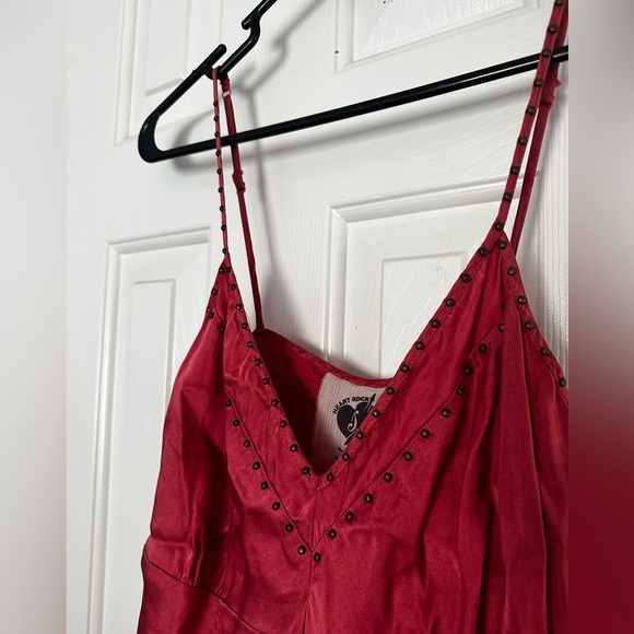 Sugardaddy 100% Silk studded spaghetti strap cami. Dusty Rose color. Size S-M. - Picture 4 of 7